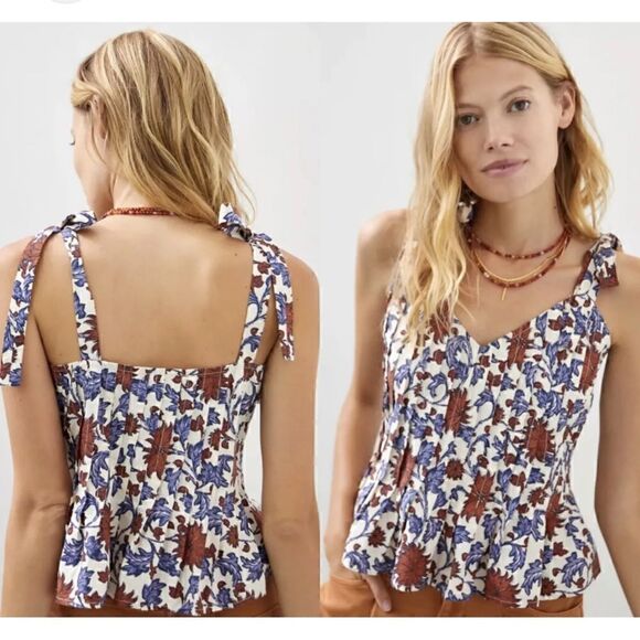 Let Me Be tie strap peplum top - Picture 4 of 10